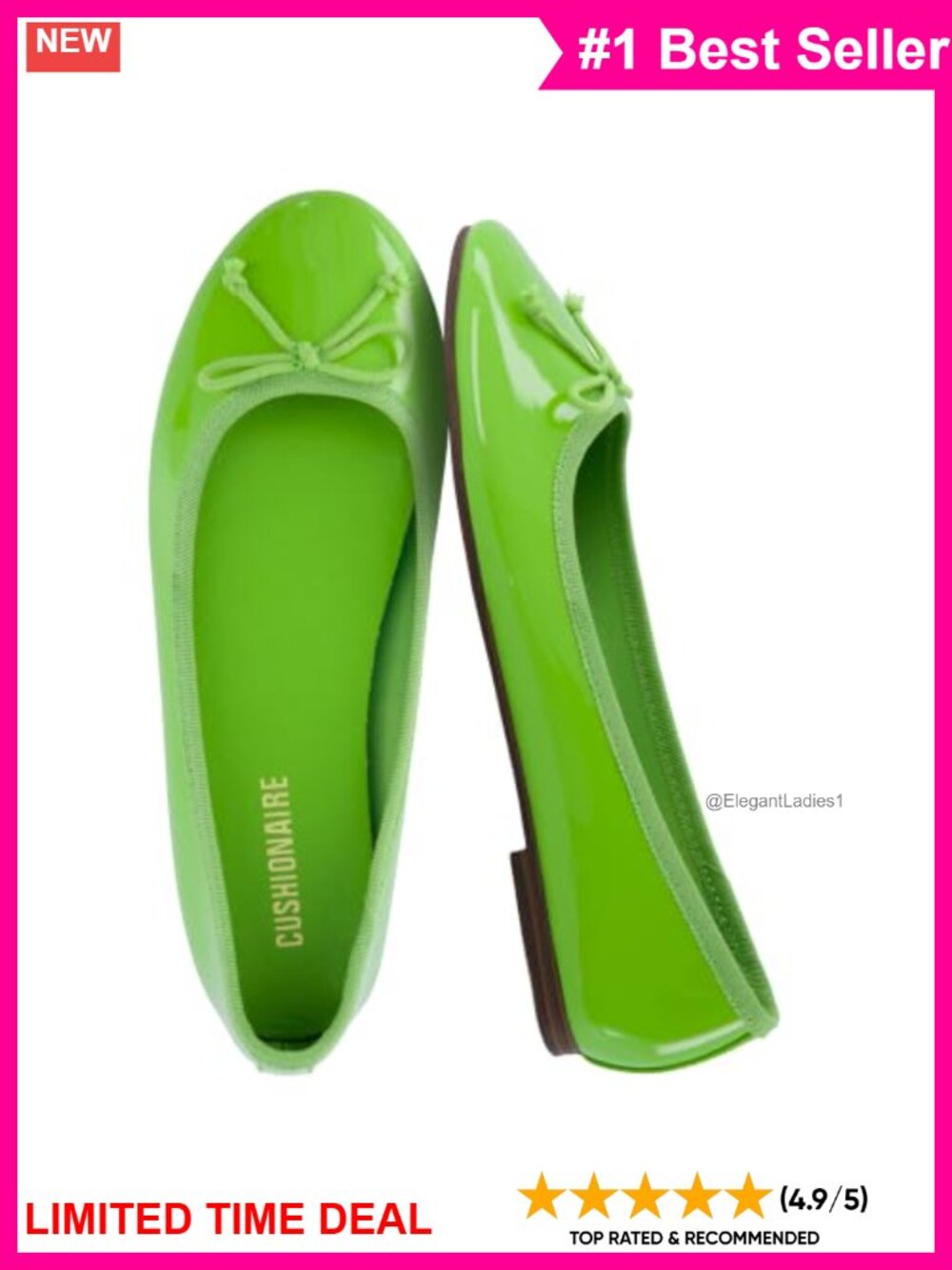 Mary Jane Ballet Flats Faux Leather Memory Foam Round Toe Slip On Shoes